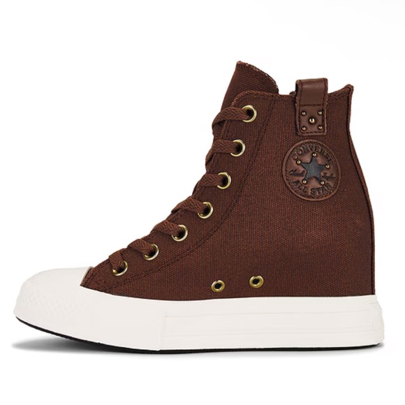 Converse Chuck Taylor All Star Wedge Sneaker in Red Terracotta/Egret/Black Size8 - Picture 1 of 6